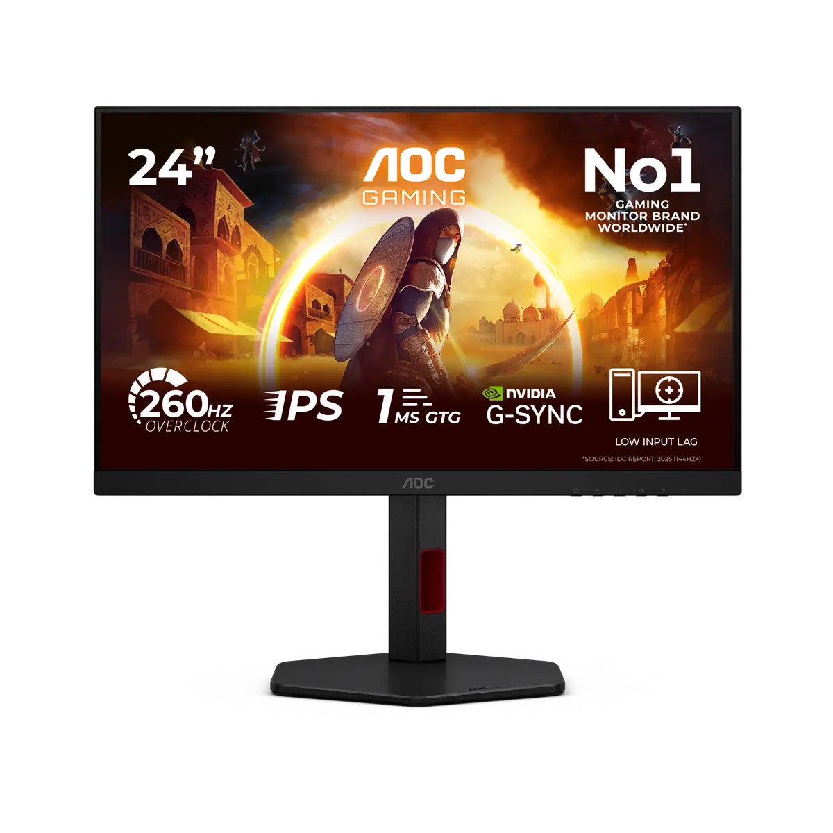 AOC MONITOR 23.8″ 24G4ZR FAST IPS FHD 260HZ HDMI 2.0 x 2 DP 1.4 HAS PIVOT VESA