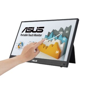 ASUS ZenScreen Touch MB16AHT Portable Monitor – 16″, FHD (1920 x 1080), IPS, 10-point touch, Mini-HDMI, ergo kickstand, tripod socket