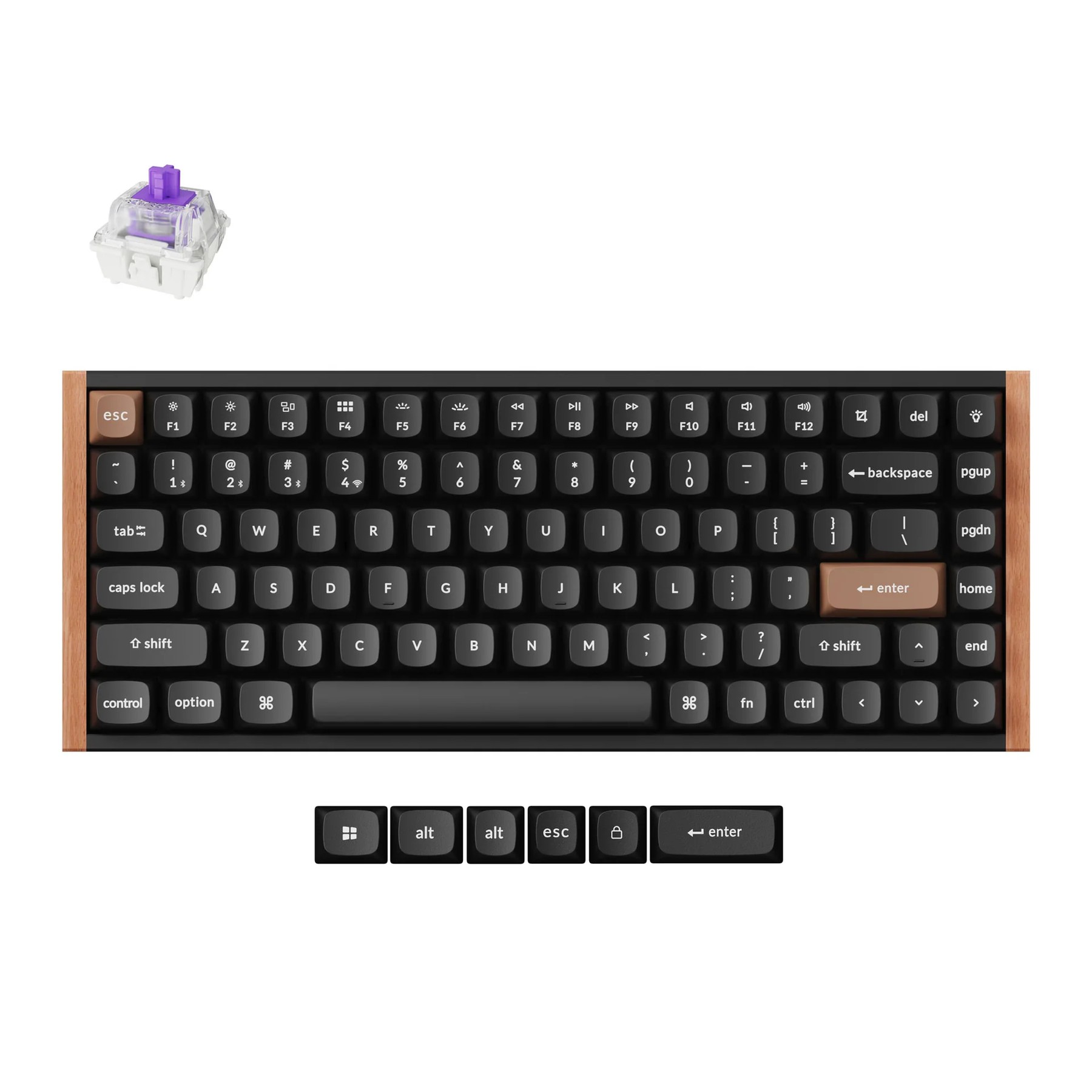 Keychron K2 HE 0.75 BLACK PURPLE Switch
