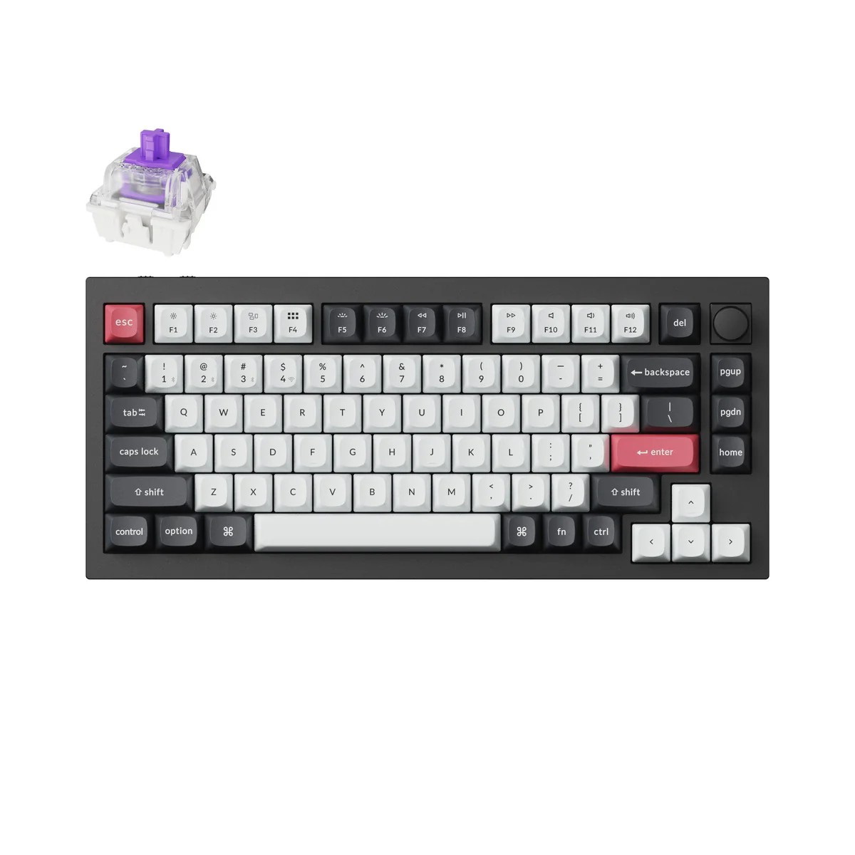 Keychron Q1 HE 0.75 CARBON BLACK PURPLE Switch