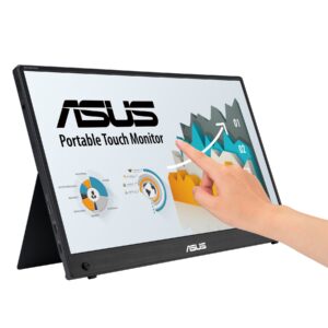 ASUS ZenScreen Touch MB16AMTR Portable Screen – 16″, FHD (1920 x 1080), IPS, 10-point touch, built-in battery, mixed-signal solution, Mini-HDMI, foldable stand