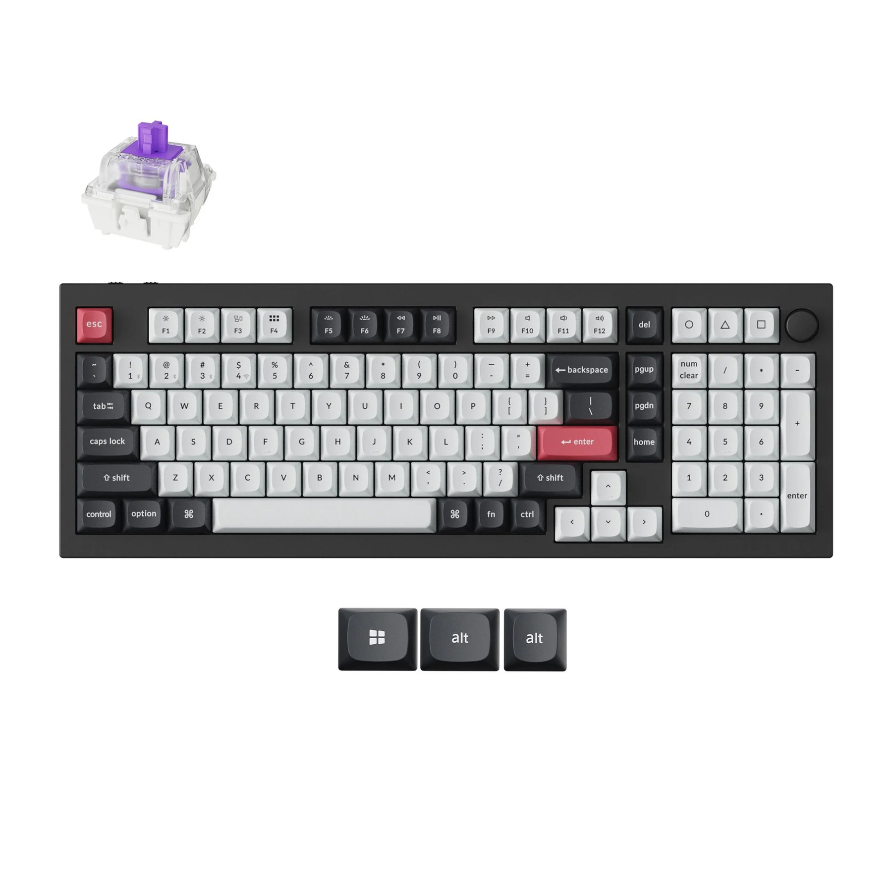 Keychron Q5 HE 0.96 CARBON BLACK PURPLE Switch