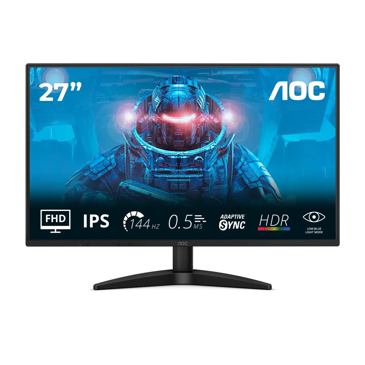 AOC MONITOR 27″ 27B36X IPS FHD LED ADAPTIVE SYNC 144HZ 1ms HDMI 1.4 DP 1.4 FLICKER FREE LOW BLUE MODE