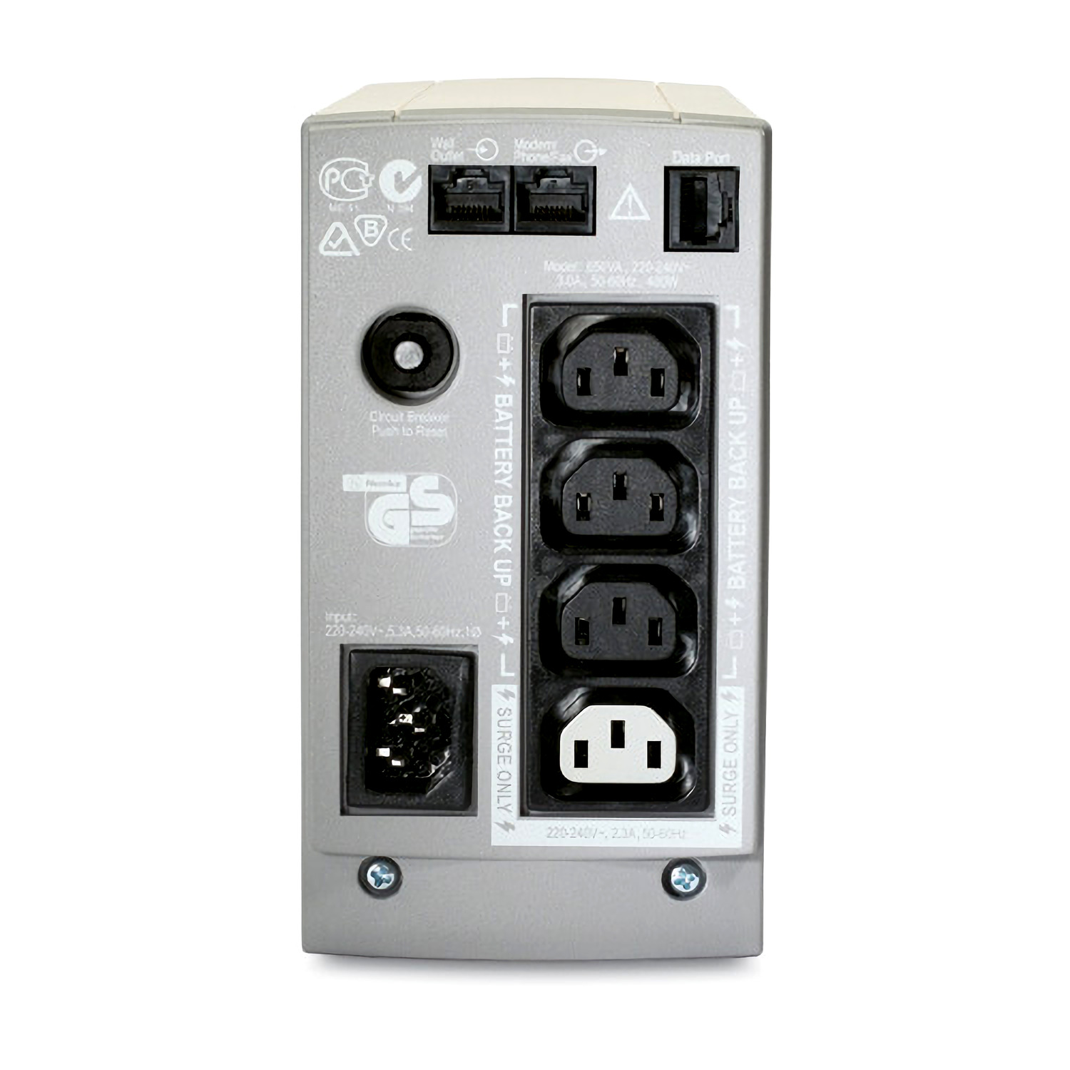 APC Back-UPS, 650VA, Tower, 230V, 4 IEC C13 Outlets , User Replaceable Battery