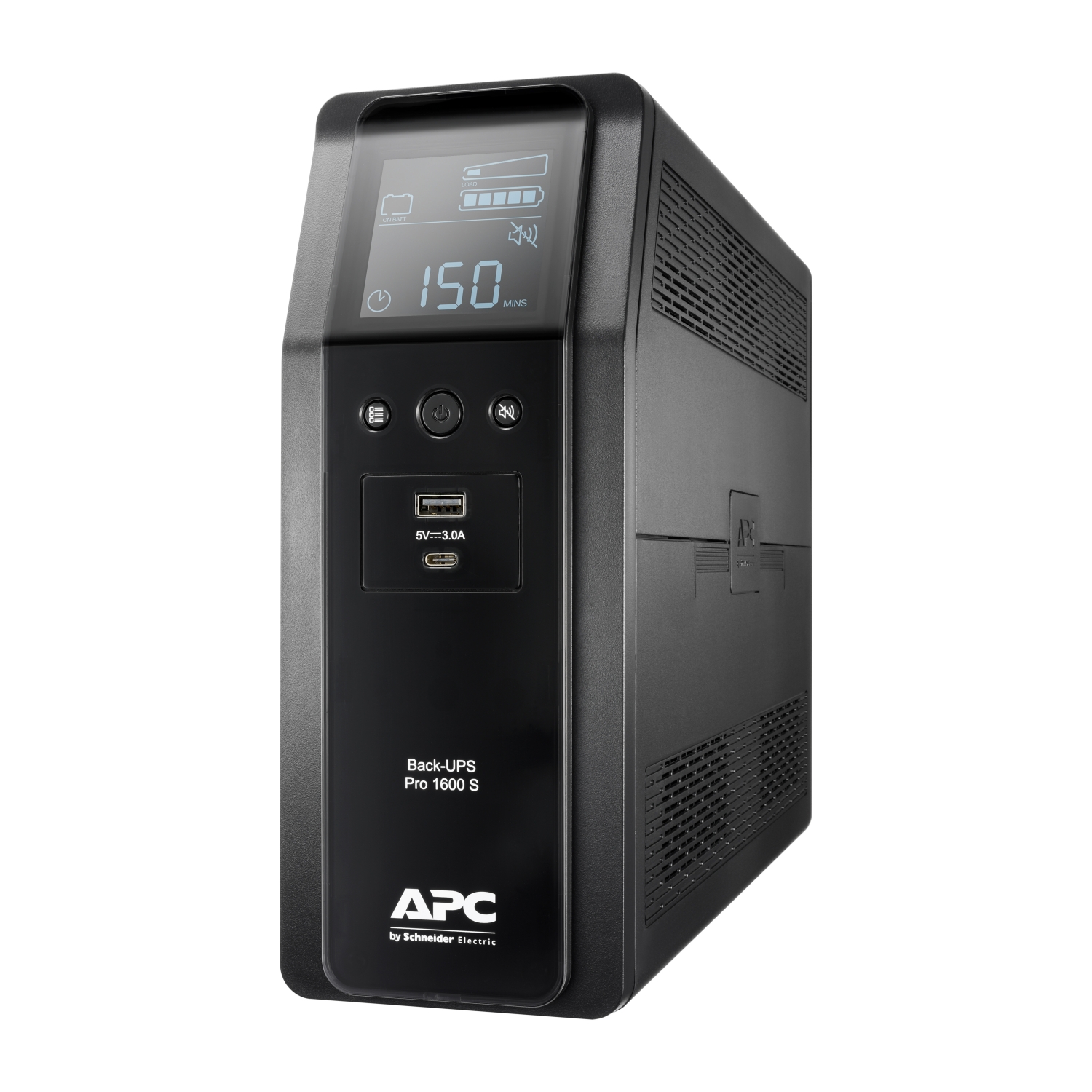 APC Back-UPS Pro, 1600VA/960W, Tower, 230V, 8x IEC C13 outlets, Sine Wave, AVR, USB Type A + C ports, LCD, User Replaceable Battery