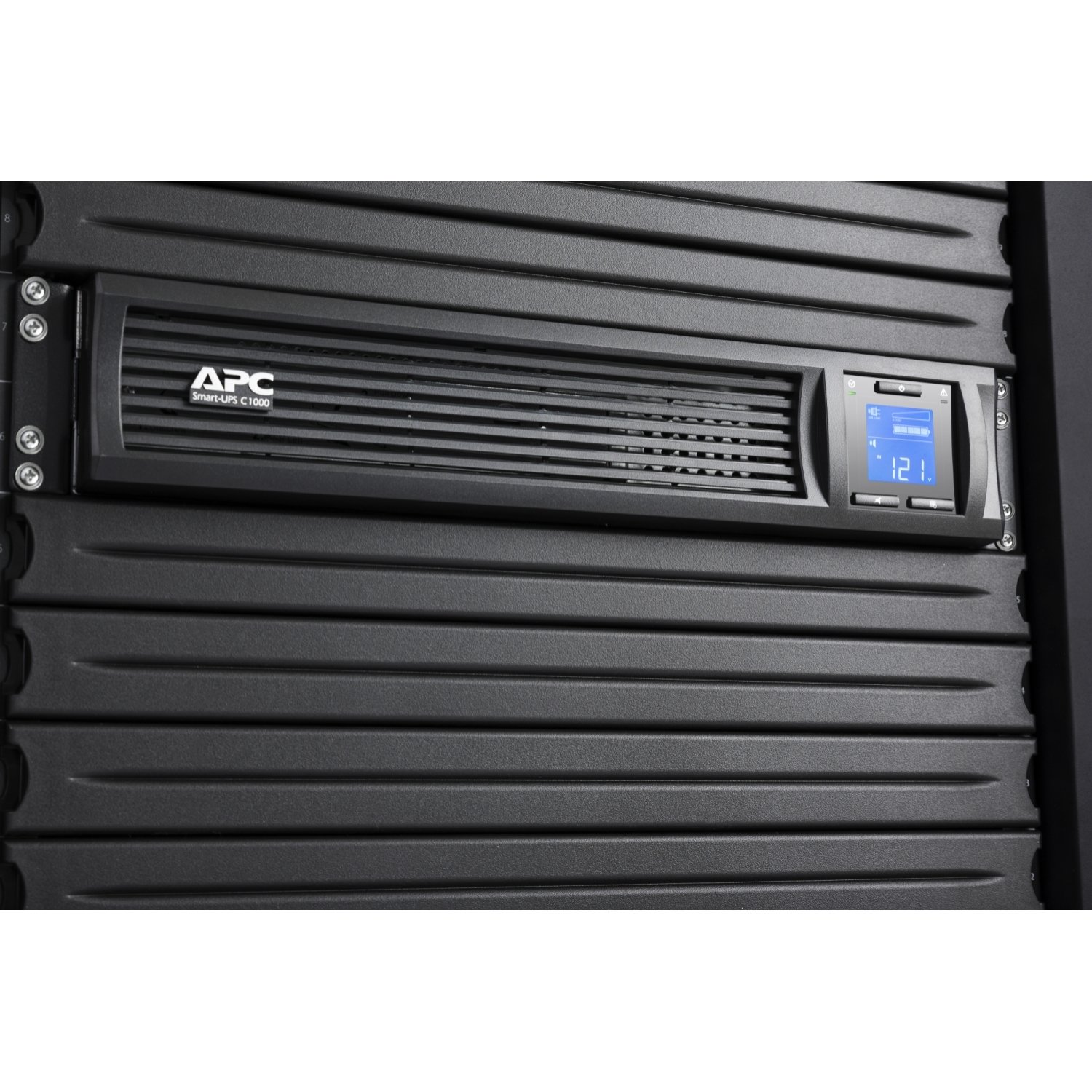 APC Smart-UPS C, Line Interactive, 1000VA, Rackmount 2U, 230V, 4x IEC C13 outlets, SmartConnect port, USB and Serial communication, AVR, Graphic LCD