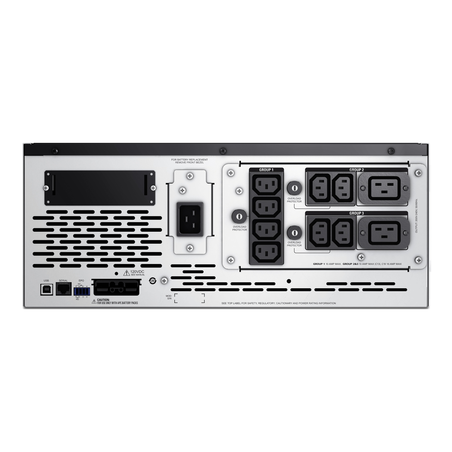 APC Smart-UPS X, Line Interactive, 2200VA, Rack/tower convertible 4U, 208V-230V, 8x C13+2x C19 IEC, SmartSlot, Extended runtime, Short depth