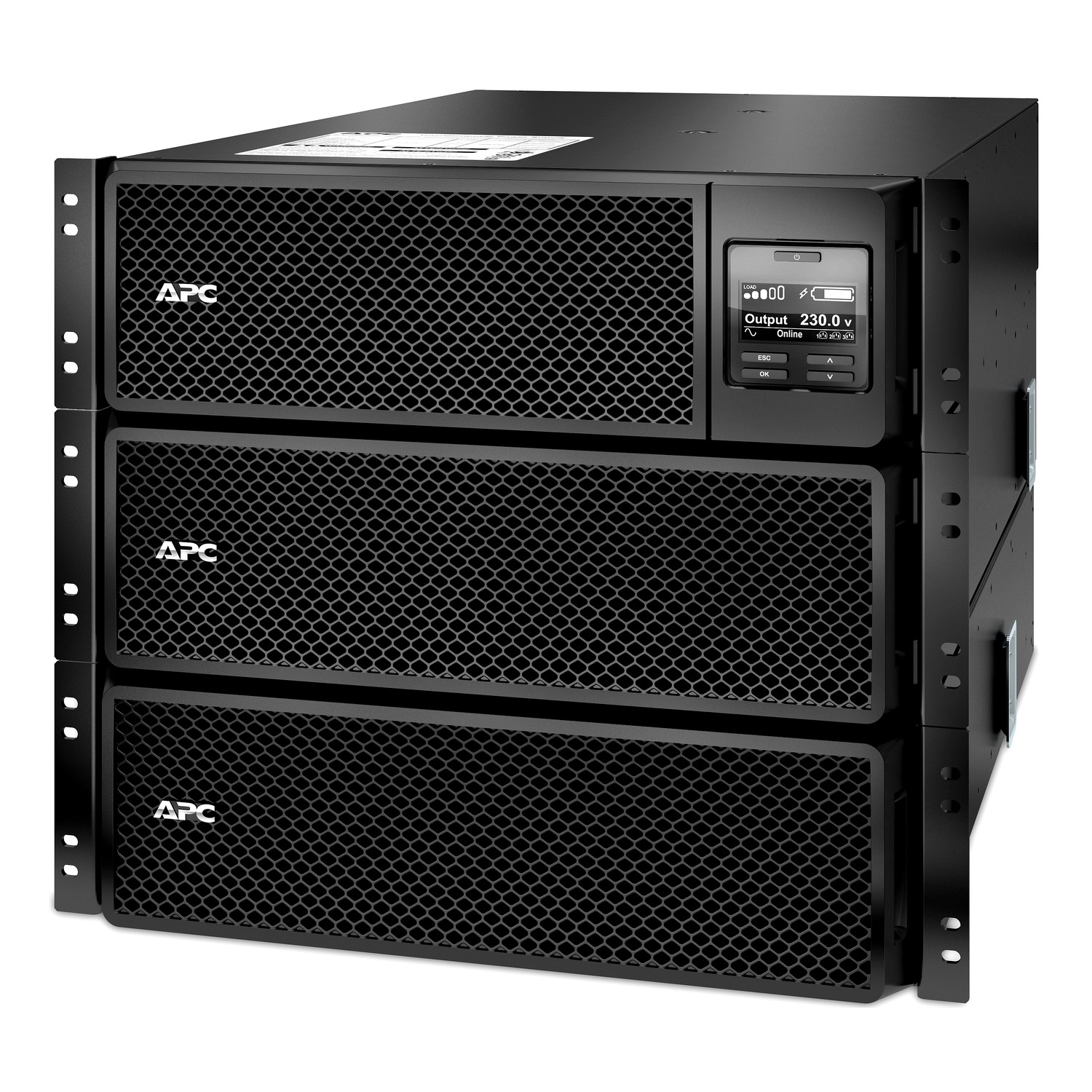 APC Smart-UPS On-Line, 10kVA/10kW, Rackmount 6U, 230V/400V, 6x C13+4x C19 IEC outlets, Network Card+SmartSlot, Extended runtime, W/ rail kit