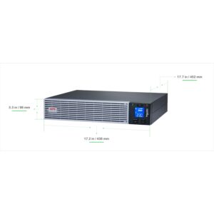 APC Easy UPS On-Line, 1000VA, Lithium-ion, Rack/Tower 2U, 230V, 6 IEC C13 outlets, Intelligent Card Slot, W/ rail kit