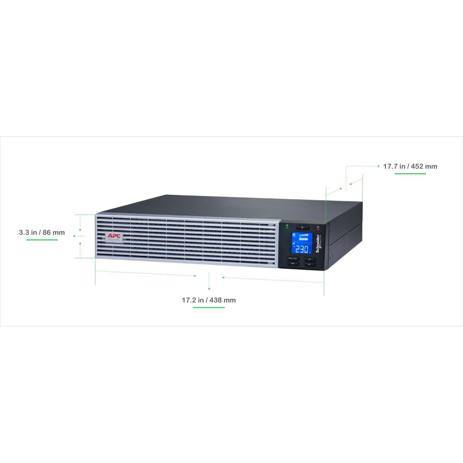 APC Easy UPS On-Line, 1000VA, Lithium-ion, Rack/Tower 2U, 230V, 6 IEC C13 outlets, Intelligent Card Slot, W/ rail kit