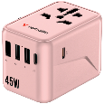 Verbatim 5-Ports 45W Travel Adapter (UTA-08) (1xPD 45W PPS & QC3.0 / 1xUSB-C 12W / 3xUSB-A 12W) *Free pouch inside* (Can Charge Laptop)