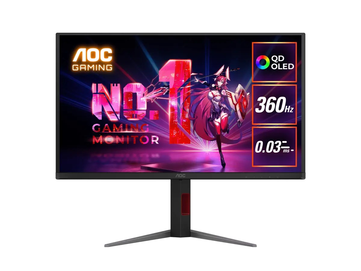 AOC MONITOR 26.5″ Q27G4SD QD-OLED QHD 2K LED GAMING 360HZ 0.03MS HDMI 2.1×2 DP 1.4 TRUE BLACK 400