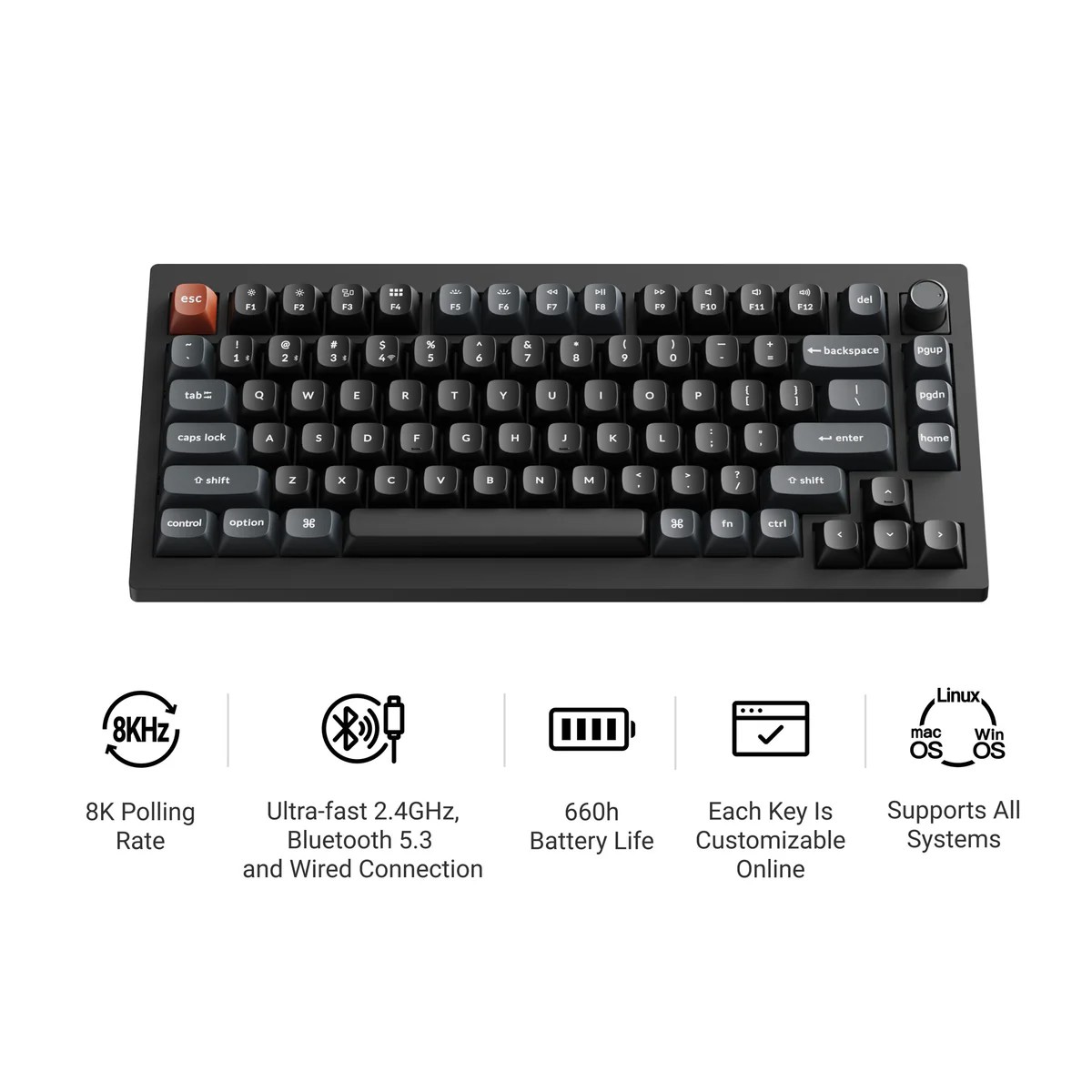 Keychron V ULTRA 8K 0.75 BLACK BANANA Switch