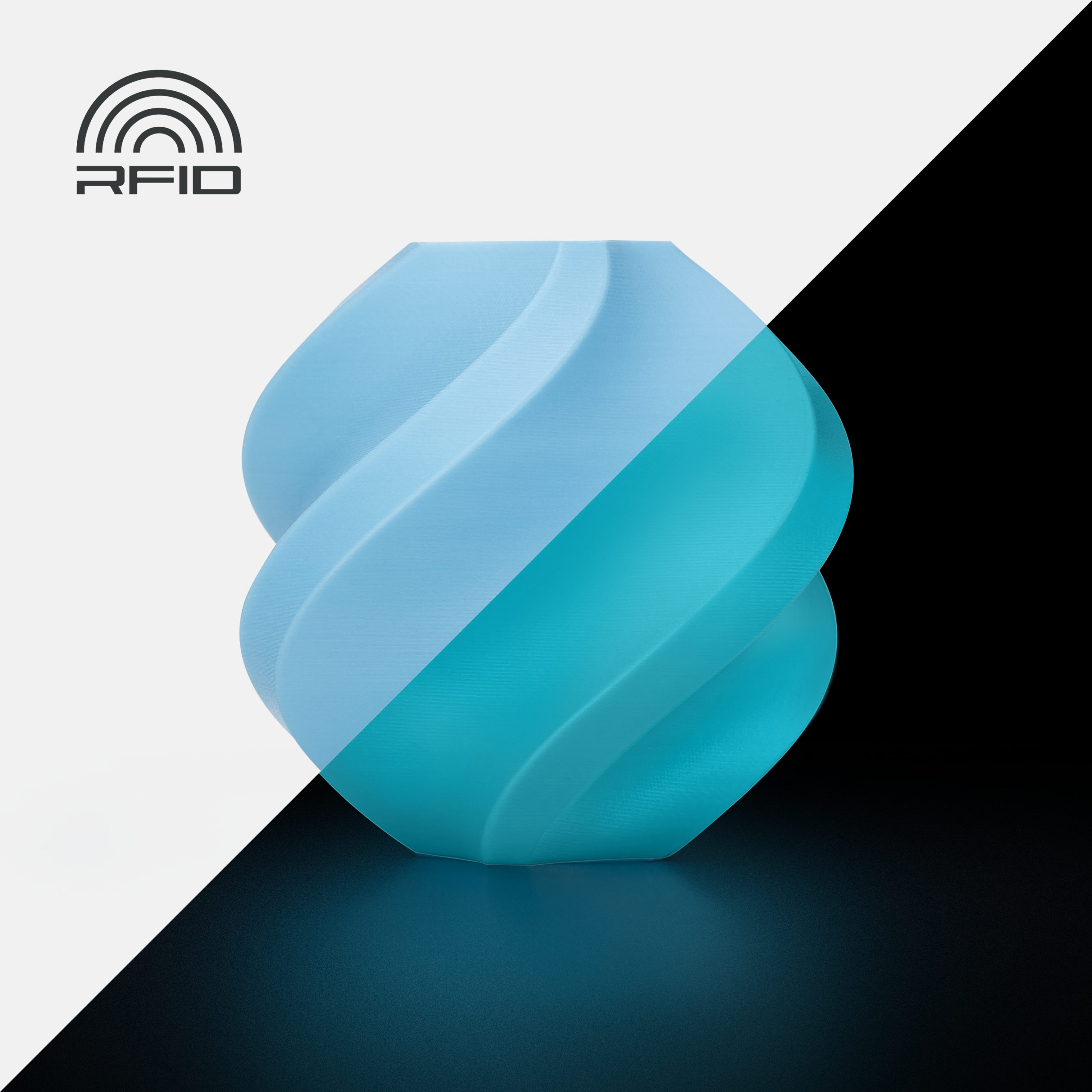 Bambu PLA Glow Filament – Glow Blue-with Bambu Reusable Spool