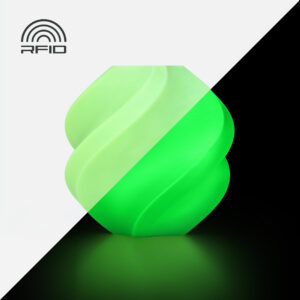 Bambu PLA Glow Filament – Glow Green-with Bambu Reusable Spool