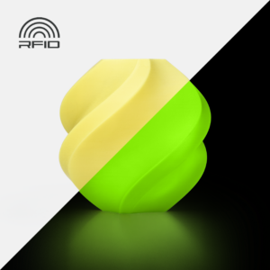 Bambu PLA Glow Filament – Glow Yellow-with Bambu Reusable Spool