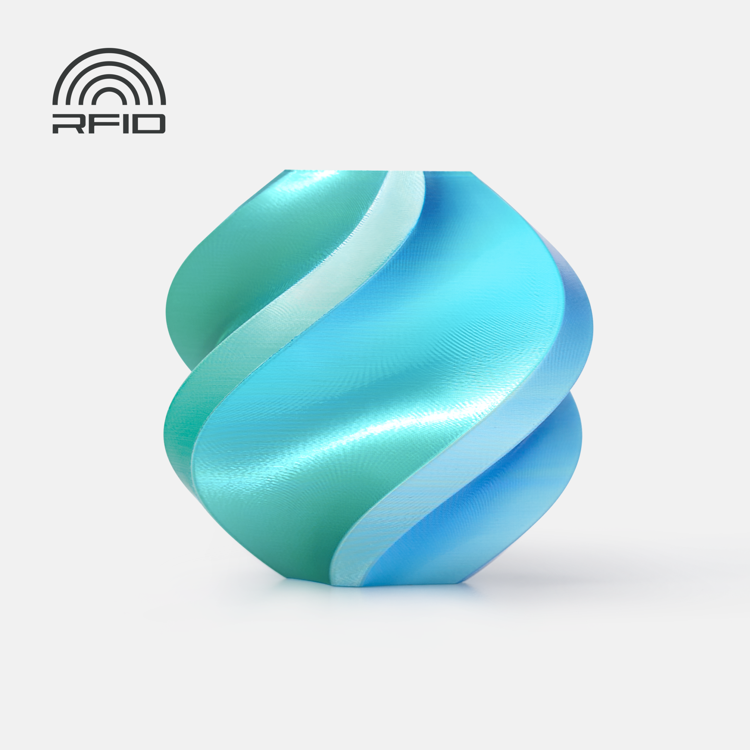 Bambu PLA Silk – Blue Hawaii (Blue-Green) – with Bambu Reusable Spool