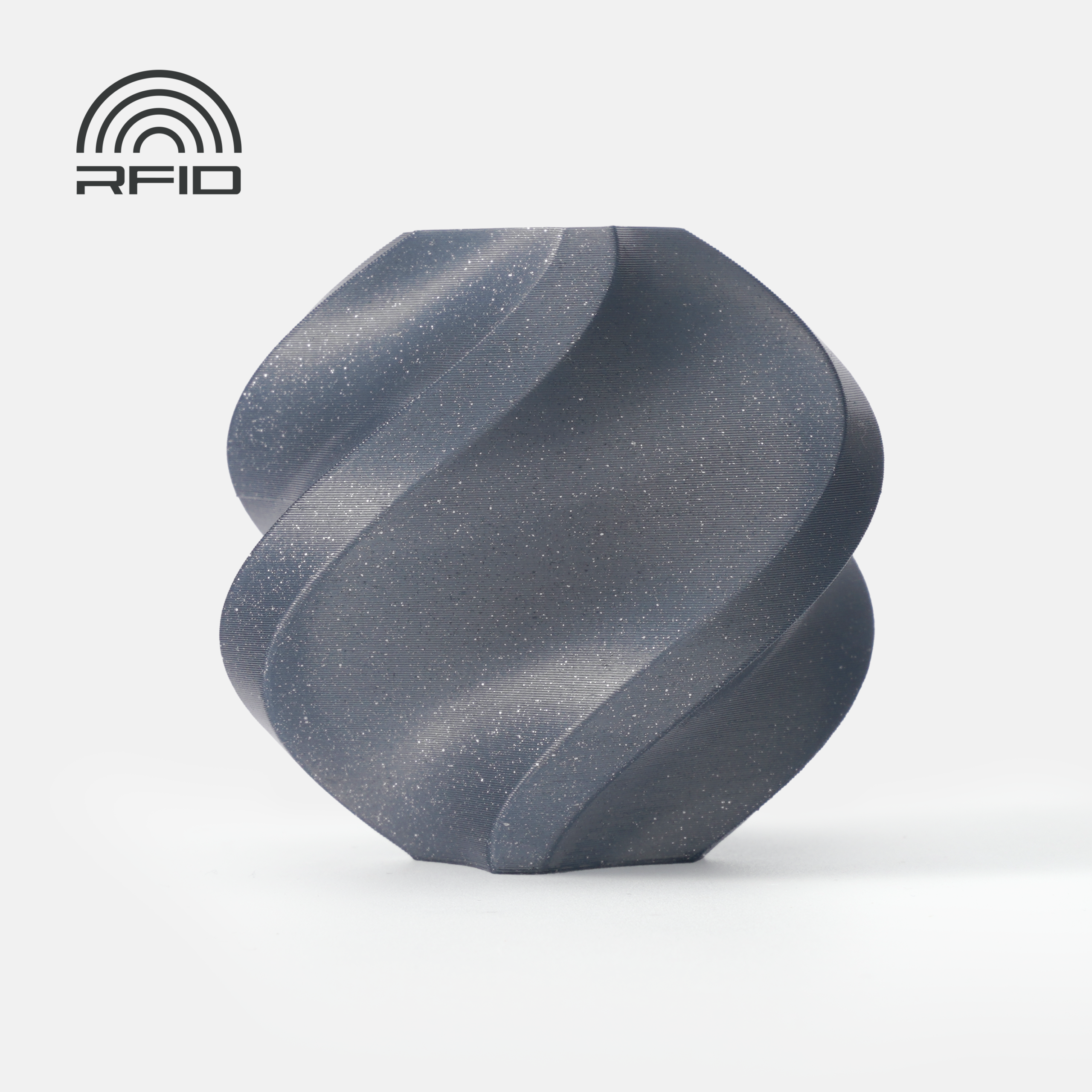 Bambu PLA Sparkle Filament – Slate Gray Sparkle – with Bambu Reusable Spool
