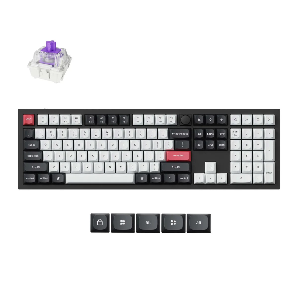 Keychron Q6 HE FULL SIZE CARBON BLACK PURPLE Switch