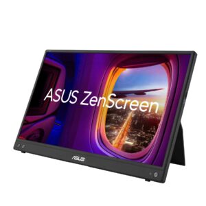 ASUS ZenScreen MB16AHV Portable Monitor- 16″, Full HD, IPS, HDMI, USB Type-C, Blue Light Filter, Anti-glare surface, Antibacterial treatment