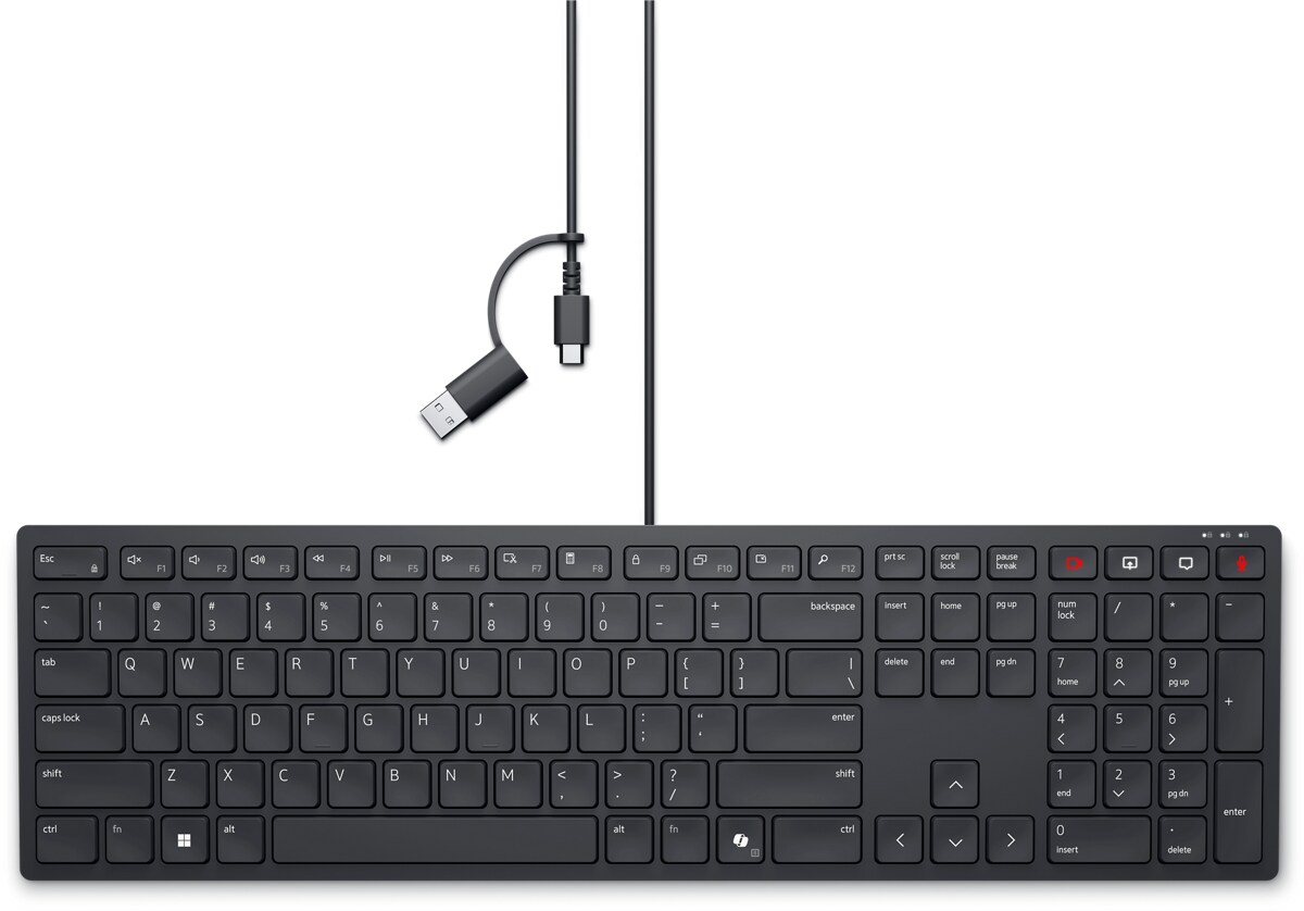 Dell Wired Collaboration Keyboard US English - KB525C -Retail Pkg -3yr Adv Exc Serv