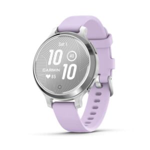 Garmin Lily 2 Active – Silver w/ Purple Jasmine Silicone band