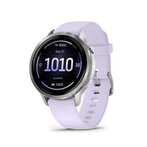Garmin Venu 4 Series – Silver w/ Periwinkle band, 41mm