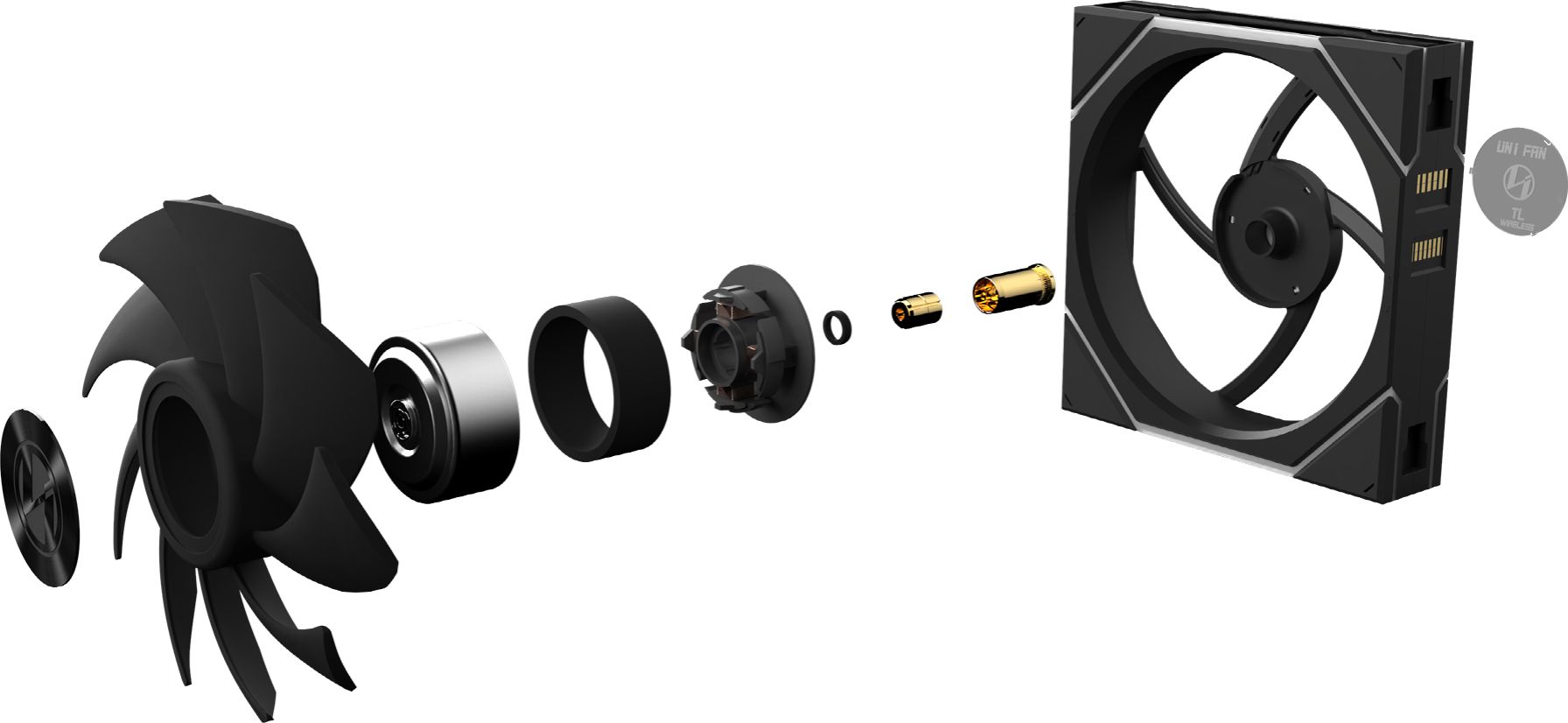 Lian Li UNI FAN TL Wireless LCD Reverse 120-1 Pack White